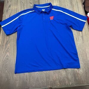 Augusta Mens Sportswear Polo Shirt Short Sleeve Embroidered Logo Blue Size XL